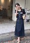 Ladies Denim Trendy Skirt With Lace Crop Tops Sets
